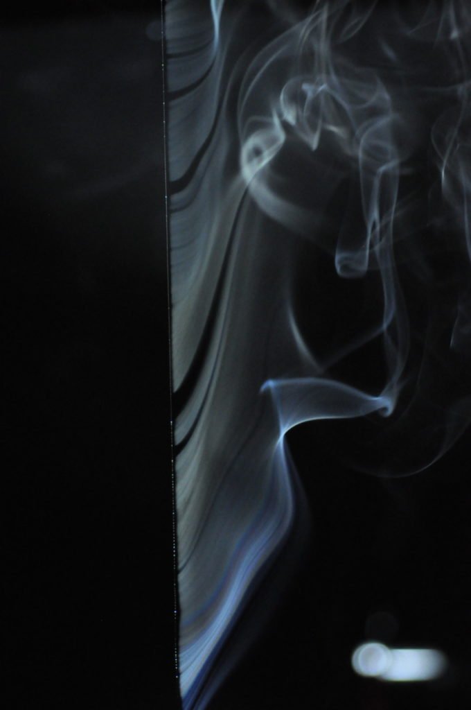 Smoke flowing off the heated wire