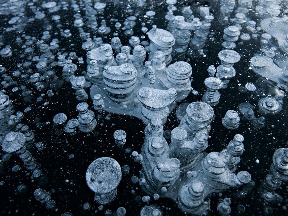 Frozen Methane Bubbles