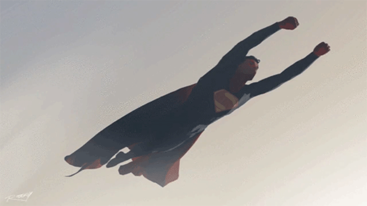 Superman races to the rescue.