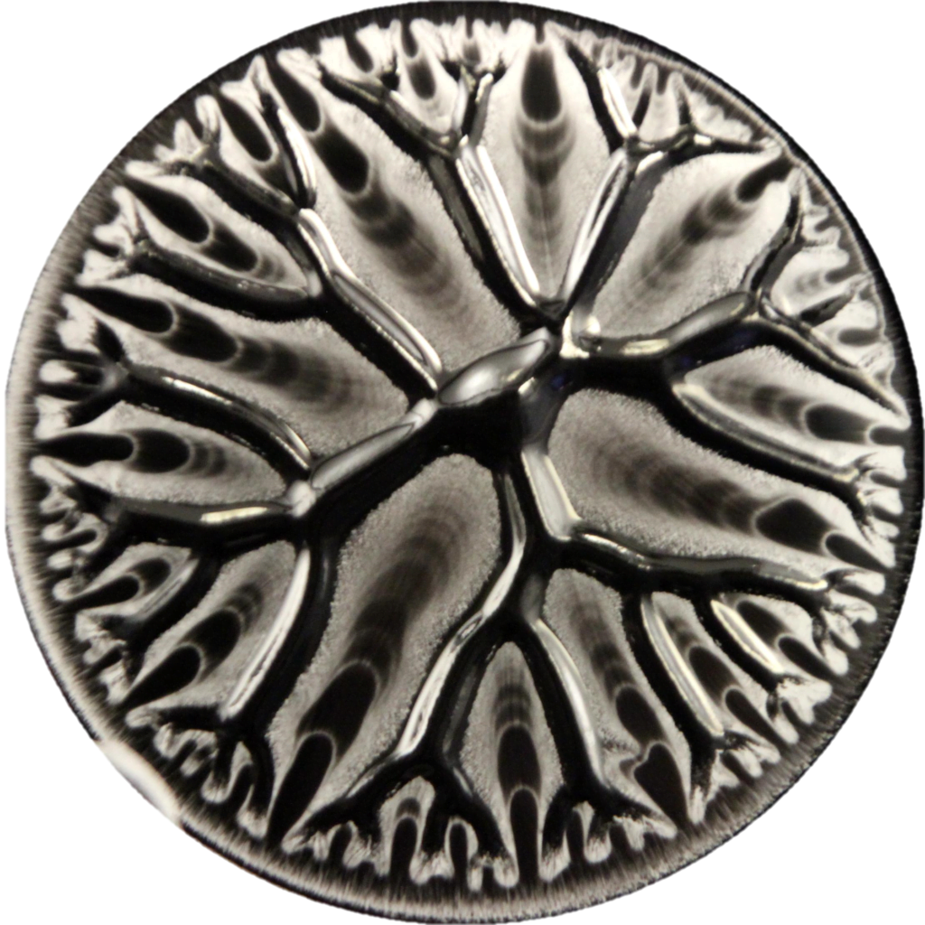 If the input energy fluidizes the gel, intricate branching patterns form. If the input energy fluidizes the gel, intricate branching patterns form.