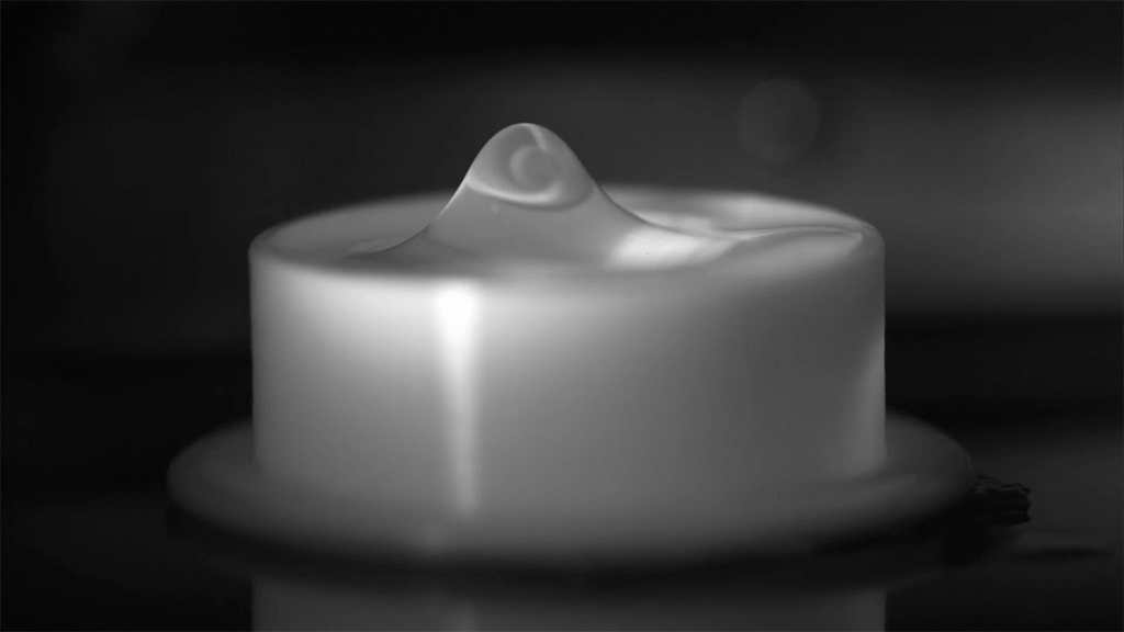 Animation showing cymatic waves being cured into the polymer. Animation showing cymatic waves being cured into the polymer.