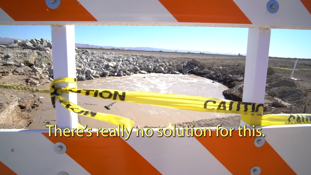When you have an unstoppable moving mud spring heading for your train tracks and highway, there's really no soluation. When you have an unstoppable moving mud spring heading for your train tracks and highway, there's really no soluation.