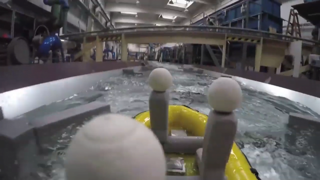 A raft-side view of a trip down the slalom. A raft-side view of a trip down the slalom.