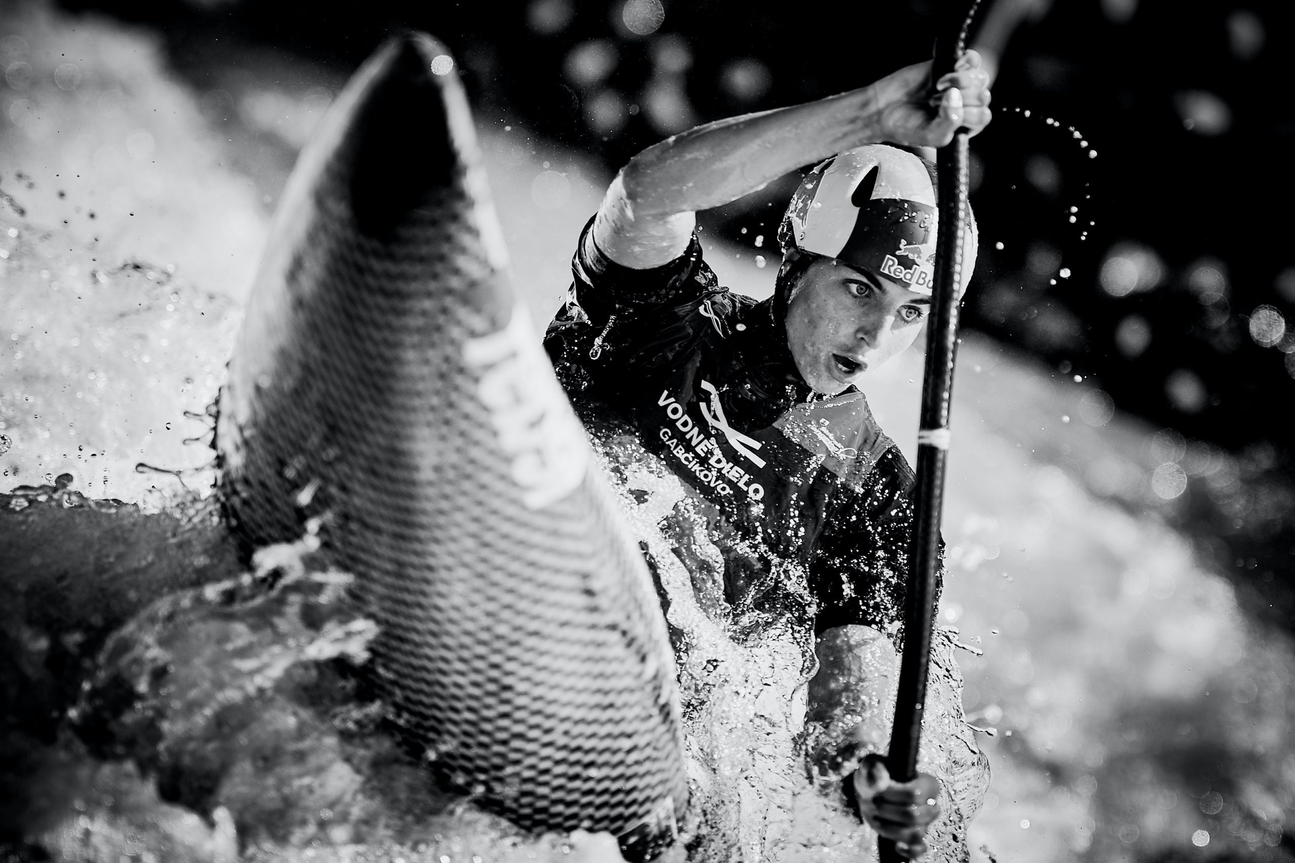 A kayaker in competition.