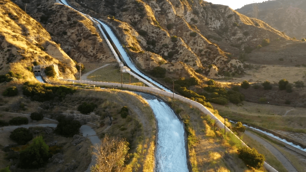 The Cascades are a part of LA's aquaduct, where water from the Sierra Nevadas flows into the city.