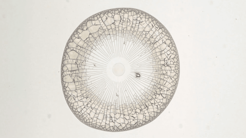 Overhead view of the cracks left in a drying residue. Overhead view of the cracks left in a drying residue.