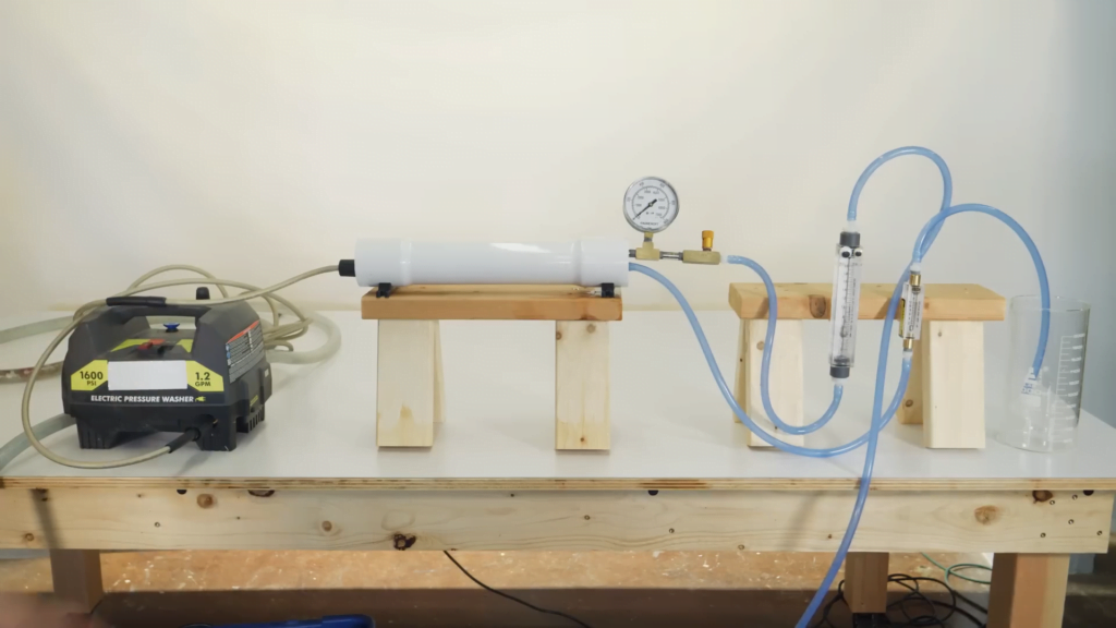 This benchtop demo shows desalination through reverse osmosis. This benchtop demo shows desalination through reverse osmosis.