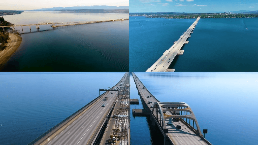 But now Washington State has four of the five largest floating bridges in the world. But now Washington State has four of the five largest floating bridges in the world.