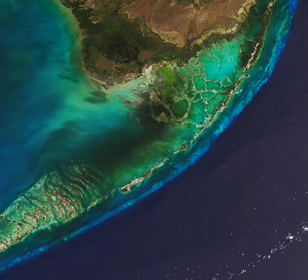 Natural-color satellite image of the Florida Keys. Natural-color satellite image of the Florida Keys.