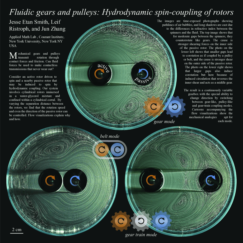 Research poster showing how an active and a passive rotor can be paired through hydrodynamic interactions.