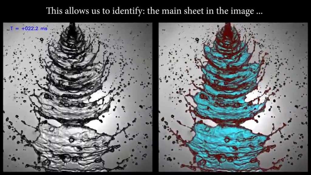 Here researchers identify and track different parts of the flow in order to analyze the breakdown. Here researchers identify and track different parts of the flow in order to analyze the breakdown.