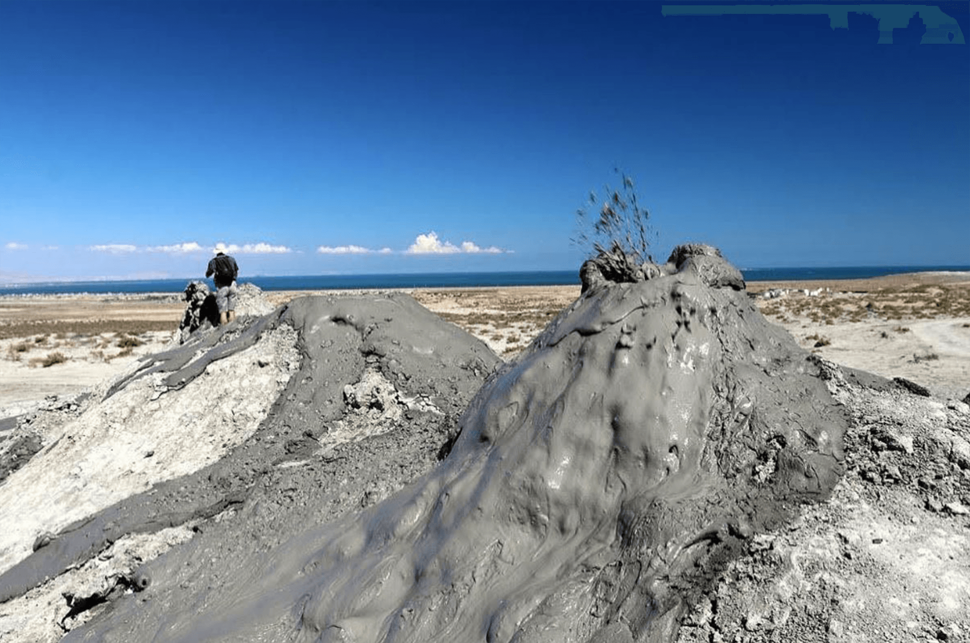 Mud volcanoes here on Earth.