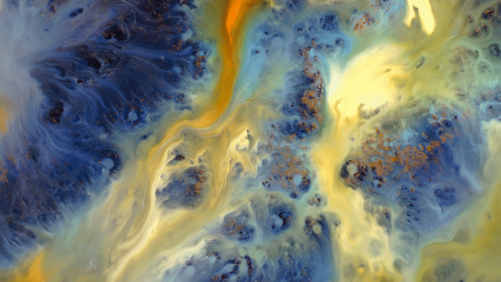 niscol1_2 Colorful abstract image resembling a landscape, from "Now I See Collection Volume 1" by Roman De Giuli.