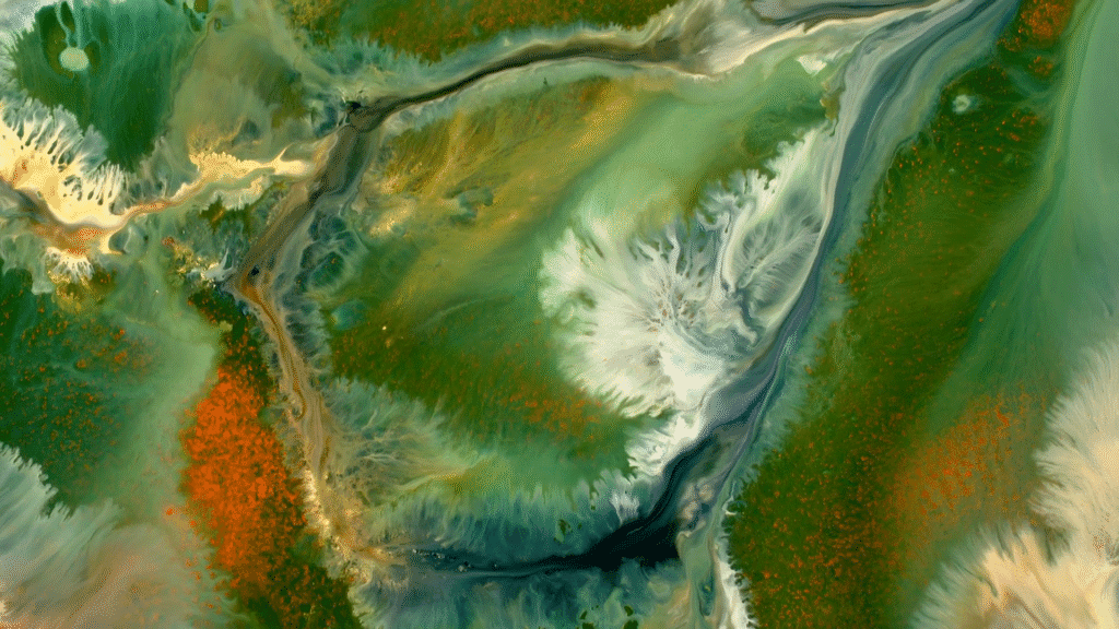 niscol1_4 Colorful abstract image resembling a landscape, from "Now I See Collection Volume 1" by Roman De Giuli.