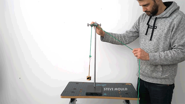 Animation depicted parametric resonance of a mass on a spring pendulum.