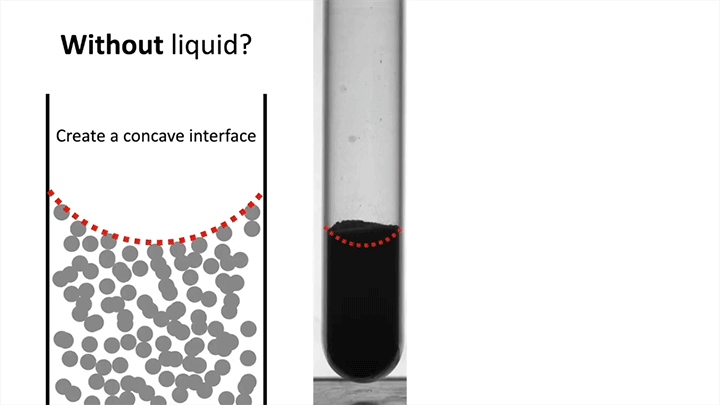 Animation showing how granular jets form in a test tube impact.