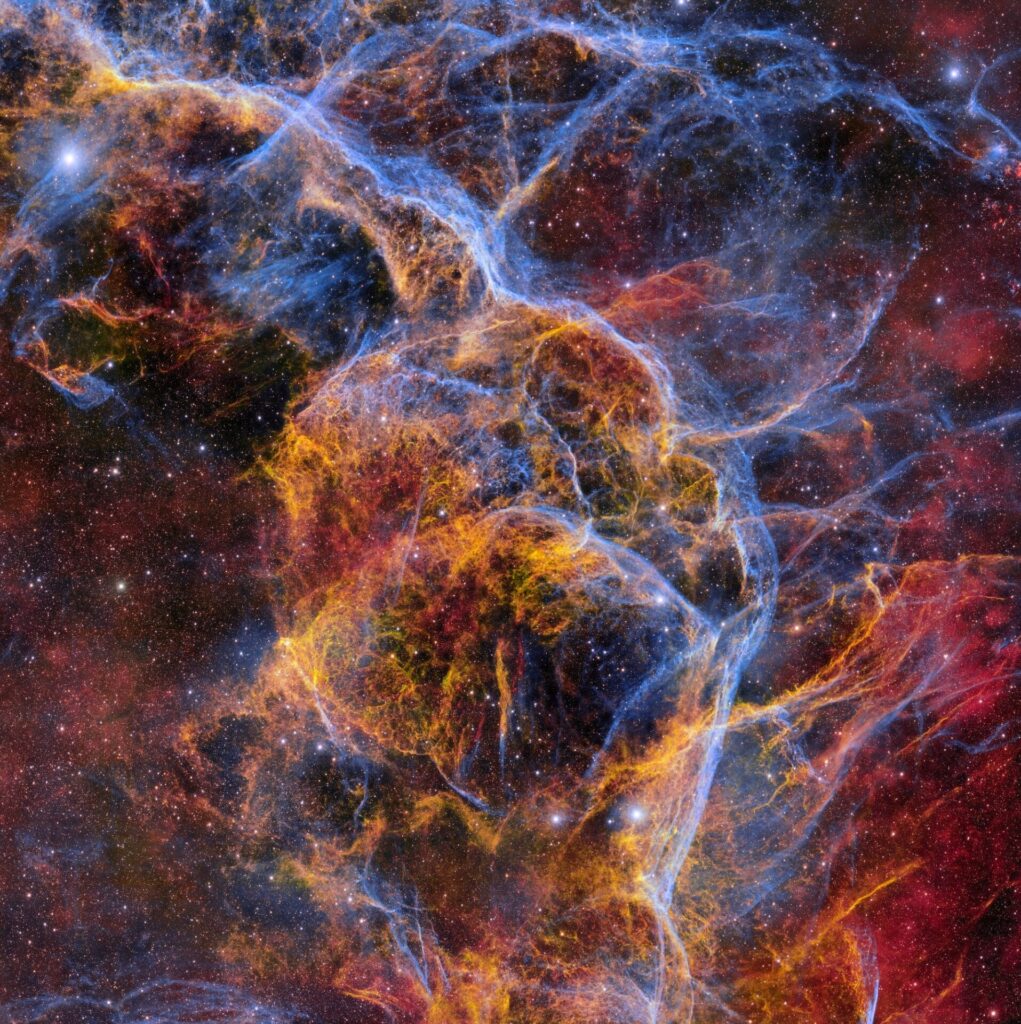 A part of a gigapixel-sized composite image of supernova Vela's remains. A part of a gigapixel-sized composite image of supernova Vela's remains.