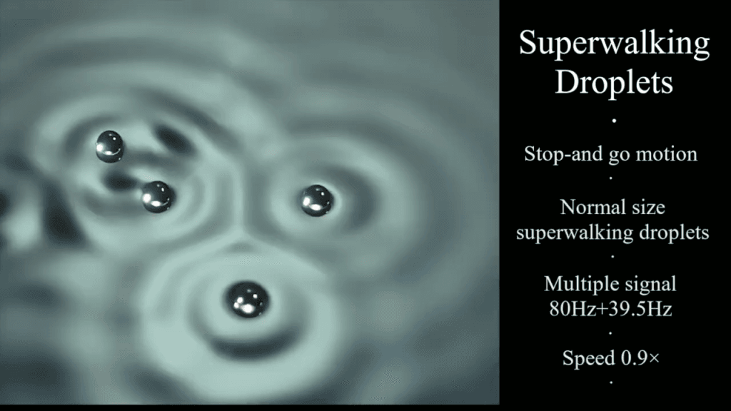 Some conditions for superwalking in droplets