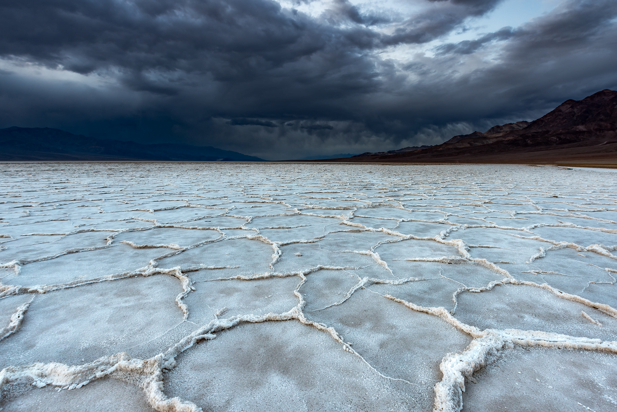 Salt polygons in Badwater Basin, Death Valley National Park.
