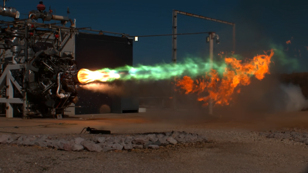 As flow through the rocket gets established, a series of standing shock waves create a diamond pattern in the exhaust. As flow through the rocket gets established, a series of standing shock waves create a diamond pattern in the exhaust.