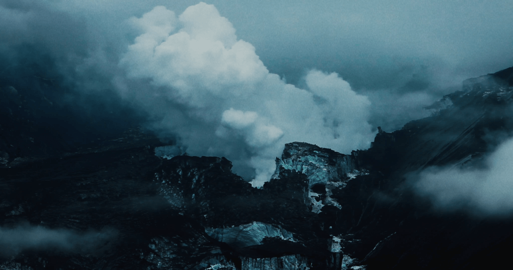 Overhead view of a volcano. Overhead view of a volcano.