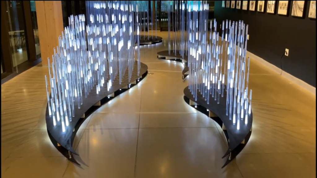 Ultimately, they created an art exhibit that allows visitors to walk through the wake. Ultimately, they created an art exhibit that allows visitors to walk through the wake.