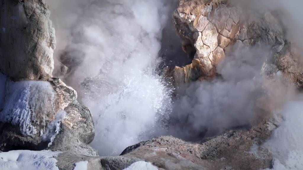 Water splashes in a geyser. Water splashes in a geyser.